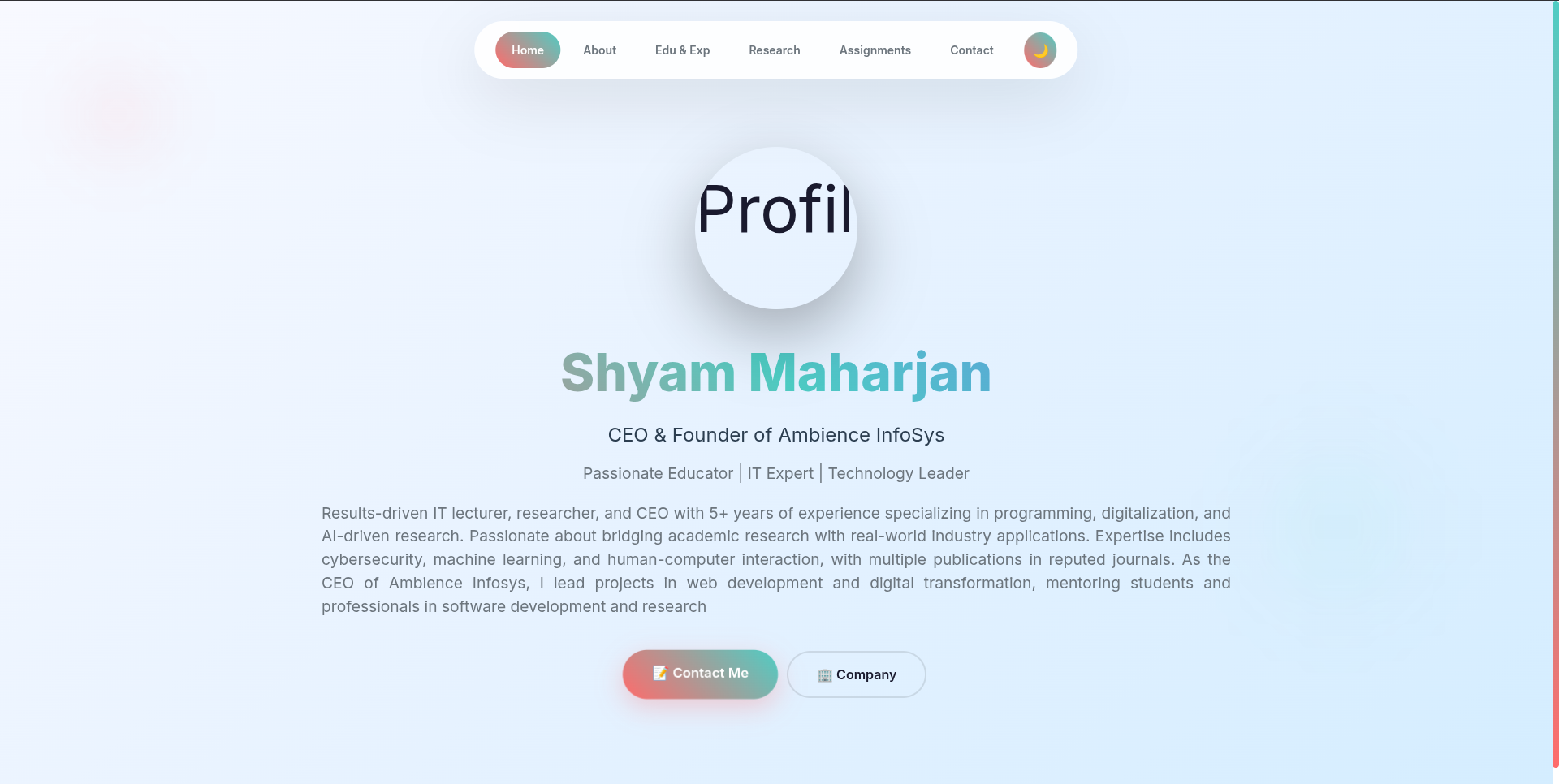 Sam Maharjan Portfolio - Portfolio Website screenshot